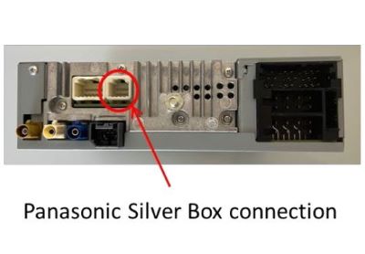 back view of panasonic infotainment silver box